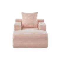 CHAISLONGUE SOFA aus Cord Pink ohne Aufbau - Pink, Kunststoff (81.03/49.78/116.84cm) - Meubliv