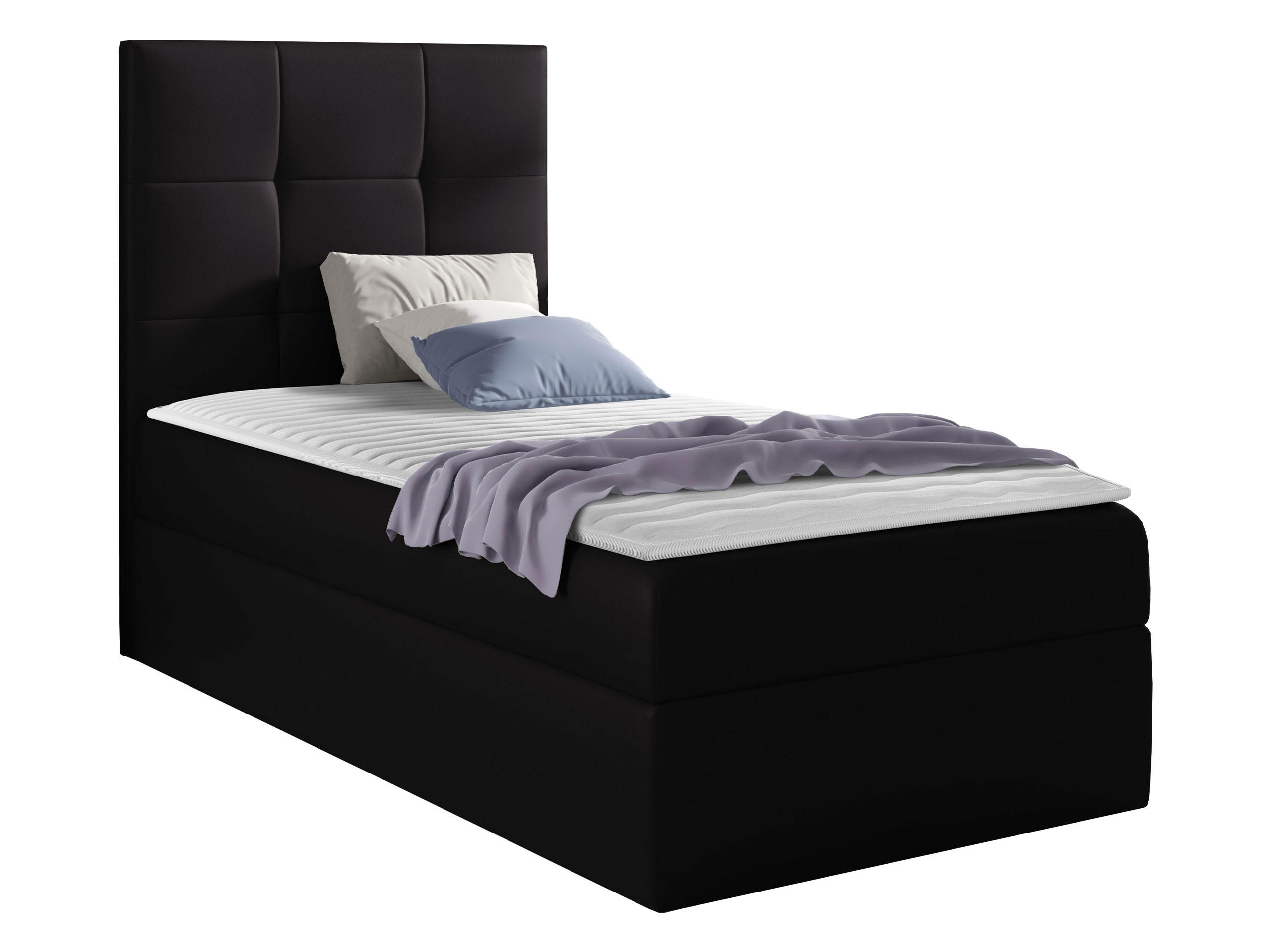 BOXBETT Mini 2, Seite zum Öffnen des Bettkastens: Links - Schwarz, Holz (100/200cm) - MIRJAN24