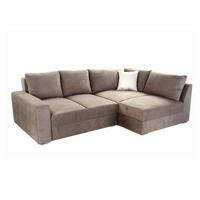 ECKSOFA-DAUERSCHLÄFER Boxspring Federkern Topper Bettkasten, seitenverkehrt montierbar B260/T181/H88 cm, Mikrofaser in Hell-Braun / 15108 - Hellbraun/Chromfarben, Textil/Metall (260/181cm) - luma-home