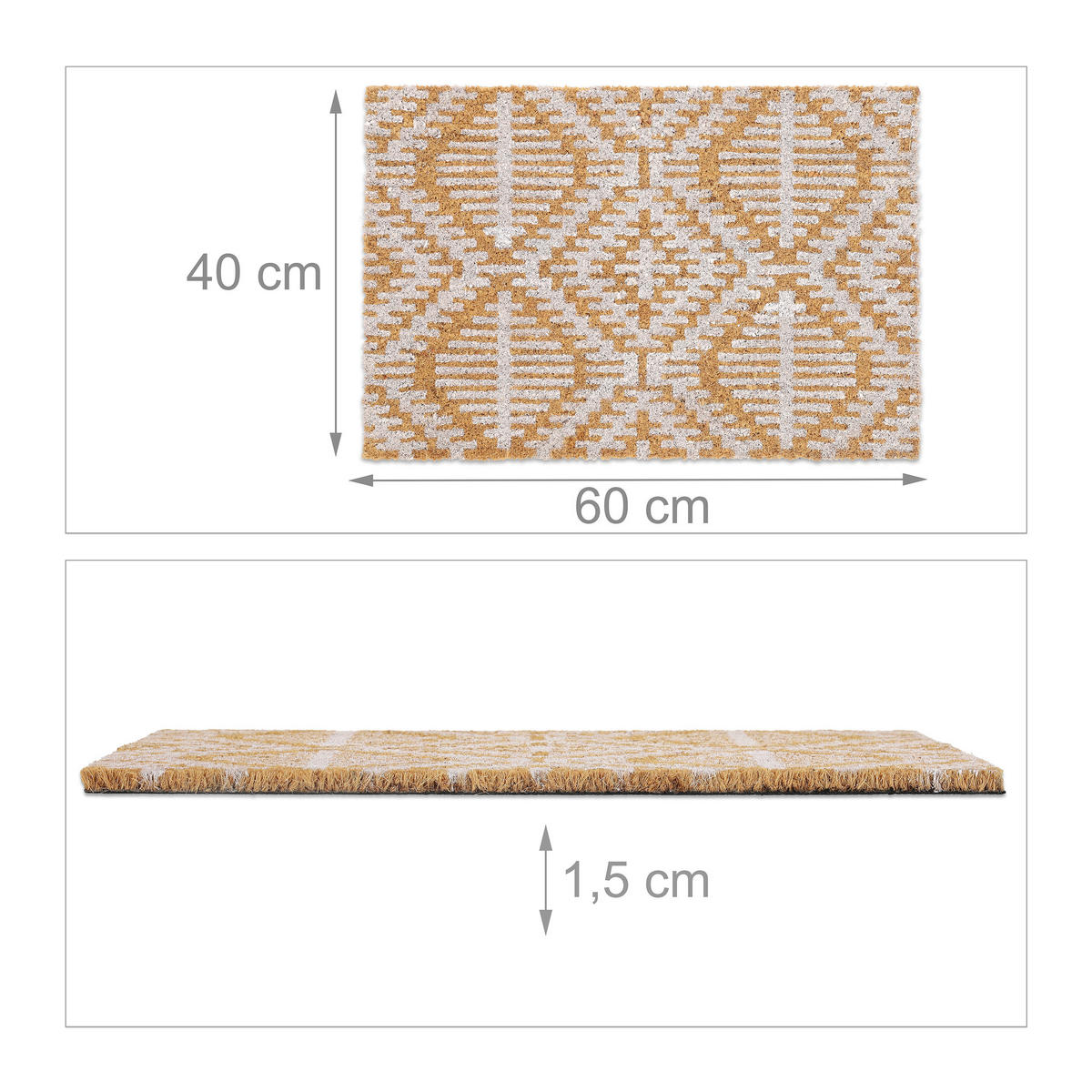 FUSSMATTE - Multicolor, Kunststoff/Textil (60/40cm) - Relaxdays