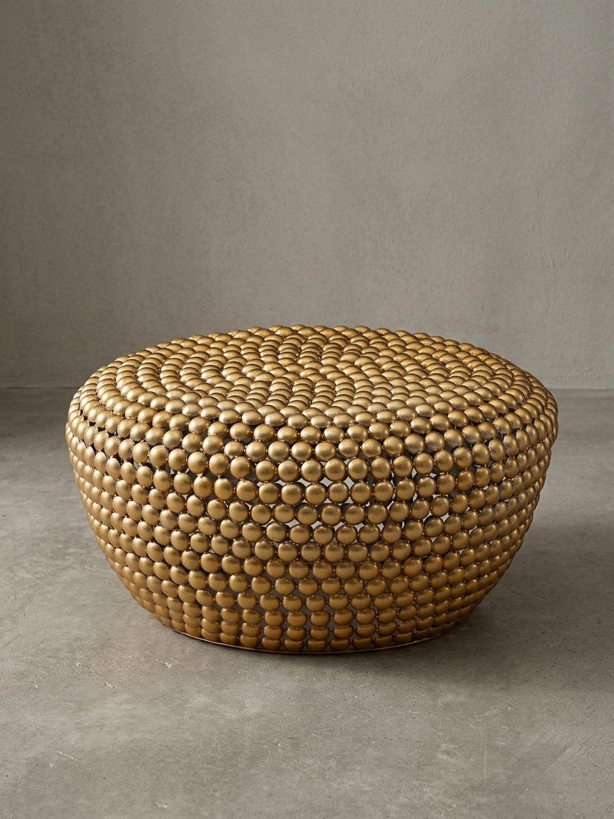 BEISTELLTISCH BIFERNO im orientalischen Stil aus Aluminium mit abgerundeter Form, Gold 60x60x30 cm - Goldfarben, Metall (60/60/30cm) - KADIMA DESIGN