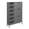 SCHUHSCHRANK Erna 95x25x141 Pinie Green matt Lack - Grün, Holzwerkstoff (95/141/25cm) - 58aufmkessel