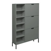SCHUHSCHRANK Erna 95x25x141 Pinie Green matt Lack - Grün, Holzwerkstoff (95/141/25cm) - 58aufmkessel