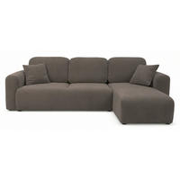 ROHOVÁ SEDAČKA Olido tmavobéžový zamat - čierna/cappuccino, textil/plast (245/150cm) - Selsey