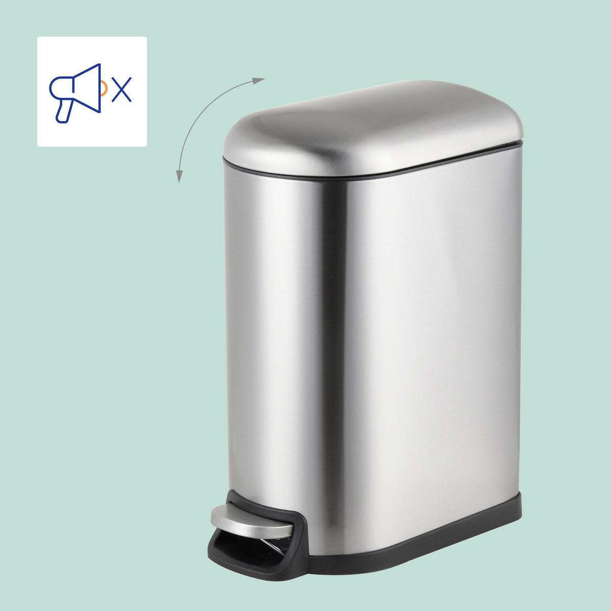 MÜLLEIMER - Silberfarben, Kunststoff/Metall (18.5/39/39cm) - Relaxdays