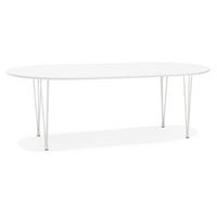 ESSTISCH – Rund ausziehbar Weiß 120–220 cm für 8 Personen - Weiß, Holz/Metall (120/120/73cm) - KADIMA DESIGN