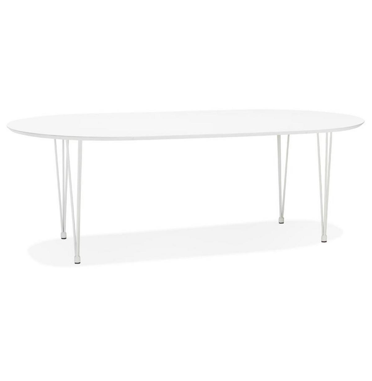 ESSTISCH – Rund ausziehbar Weiß 120–220 cm für 8 Personen - Weiß, Holz/Metall (120/120/73cm) - KADIMA DESIGN