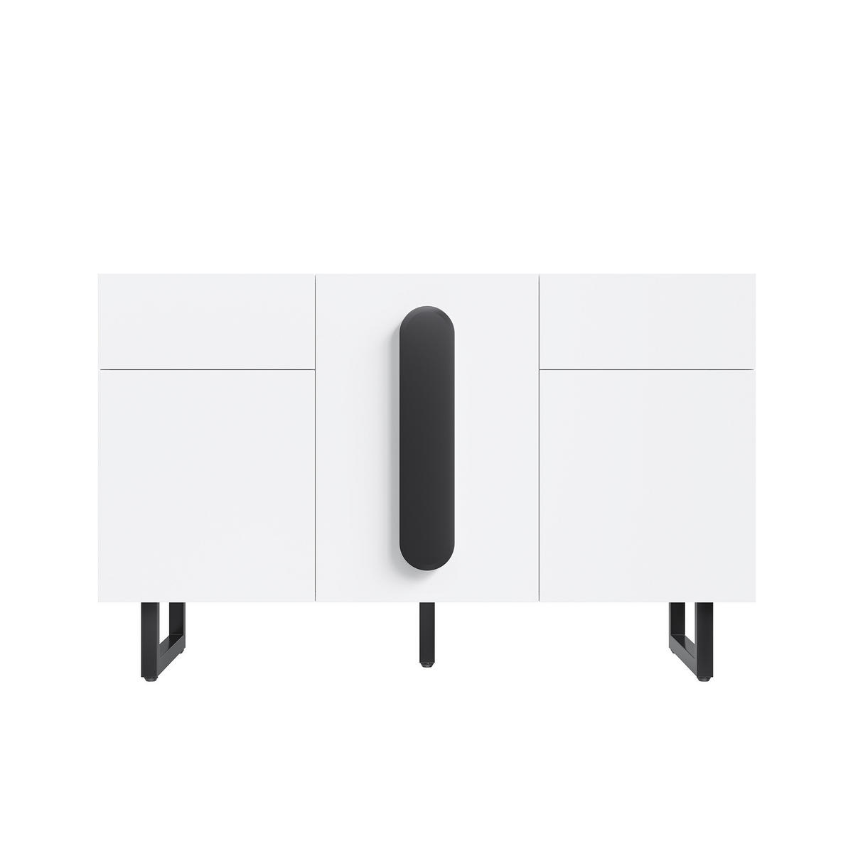 SIDEBOARD 120/40,5/75 cm mit Schubladen, Türen und verstellbaren Einlegeböden, großzügiger Stauraum, Weiß - Weiß, Holzwerkstoff (120/75/40.5cm) - Redom