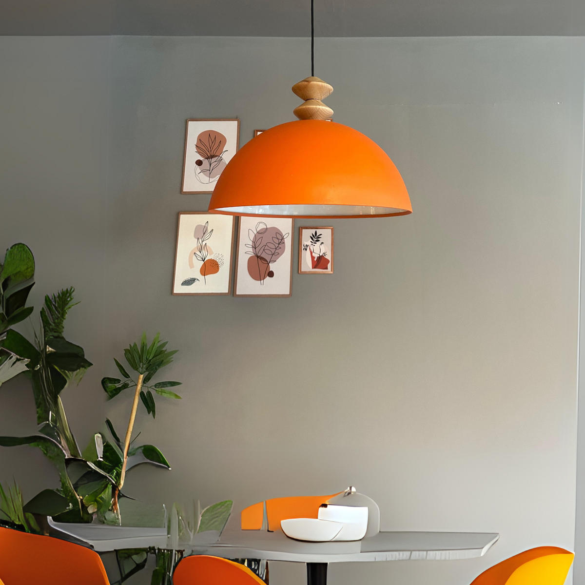 PENDELLEUCHTE QLinate - Orange, Metall (40/40/26cm) - Bamyum