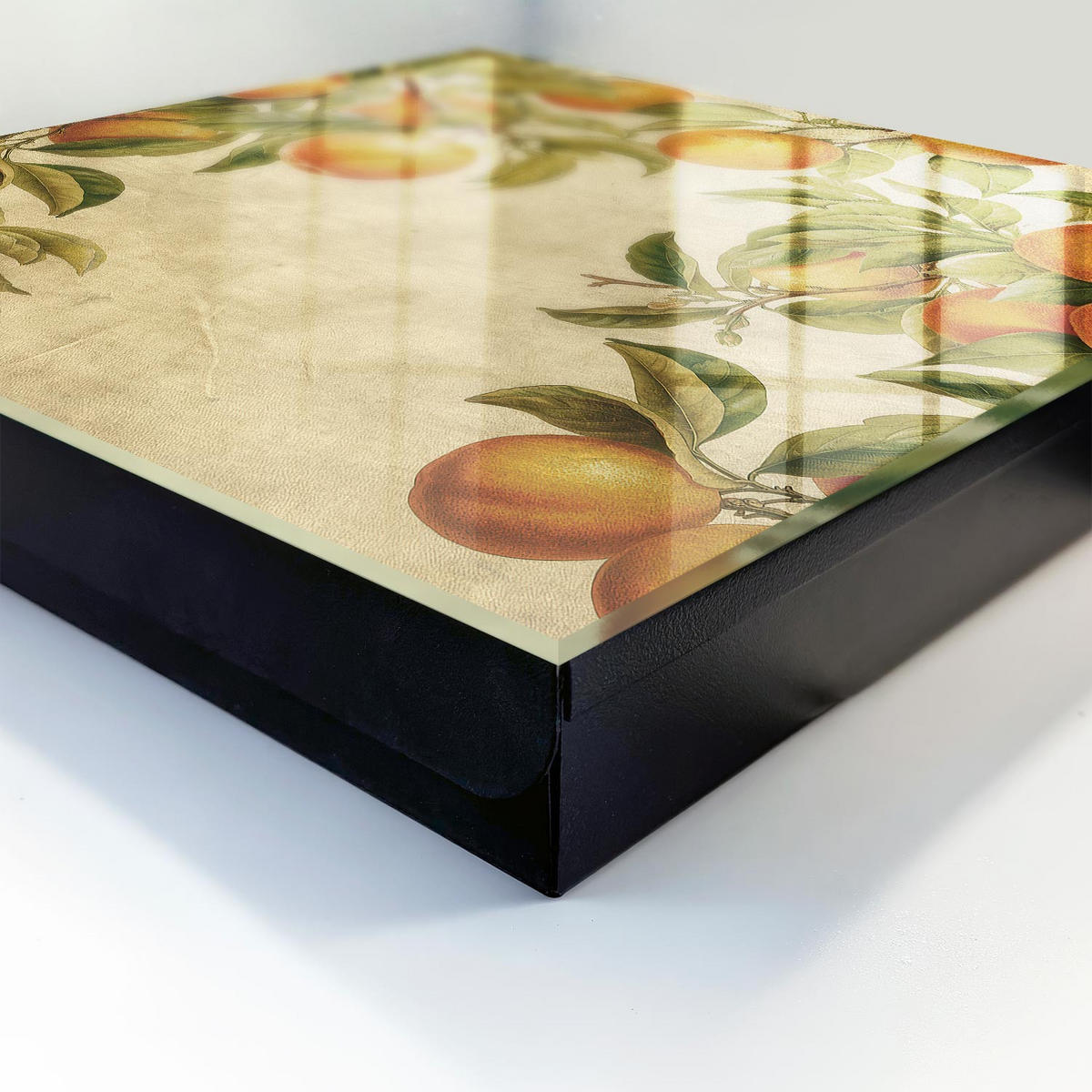 SCHLÜSSELBOX Schwarz 30x30 cm- Türöffnung nach rechts - Orangen Natur - Orange, Metall (30/30/5cm) - TULUP