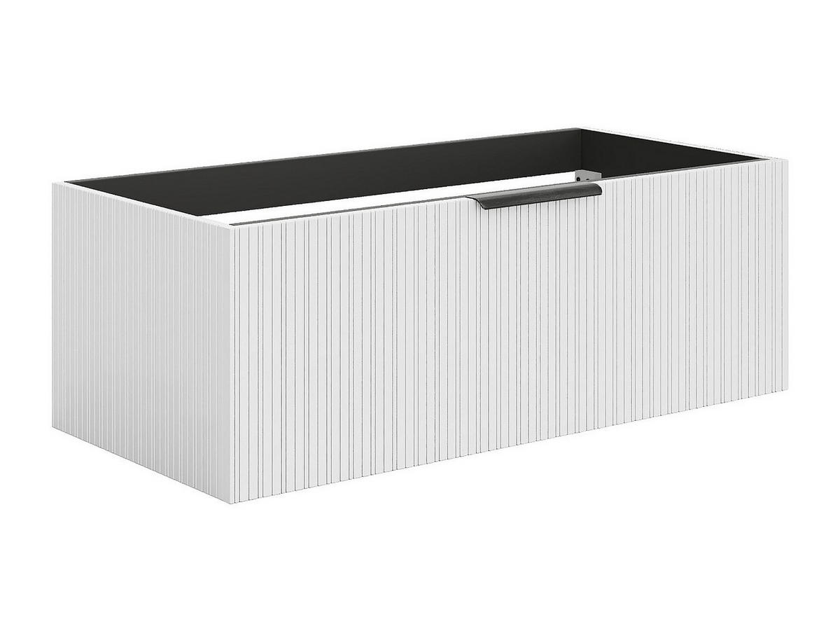 HÄNGESCHRANK für Waschbecken mit Rillenoptik - Weiß - 100 cm - PALIRO - Weiß, Holz (100/35/45.5cm) - Vente-Unique