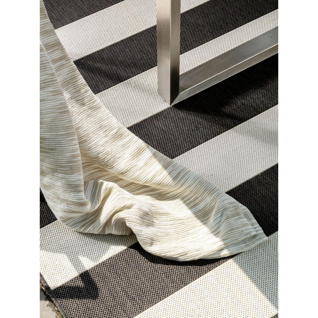 Thumbnail - benuta Nest Outdoorteppich, Schwarz, Textil, Rechteckig, 80x150 cm, Oeko-Tex® Standard 100, wasserabweisend, Teppiche & ...