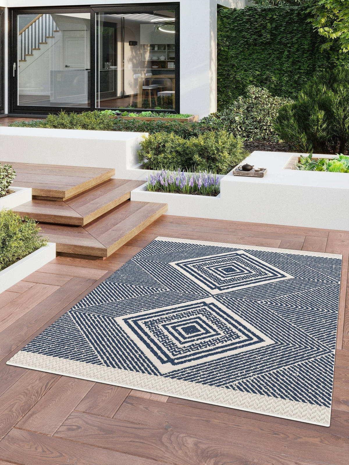 TEPPICH für Innen und Außen blau - Blau, Textil (160/230cm) - AFK Living