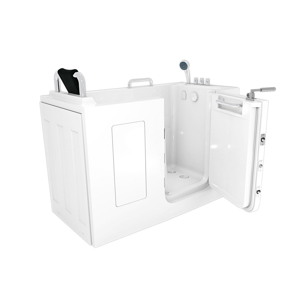 SENIORENWANNE S07-TH-C-R Weiß - Weiß, Glas/Kunststoff (76/116/140cm) - AcquaVapore by Sandra Jentho