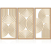 WANDDEKO 40x20cm Geometrie Holz Gerahmt - Akaziefarben, Holzwerkstoff (40/1cm) - Authentics