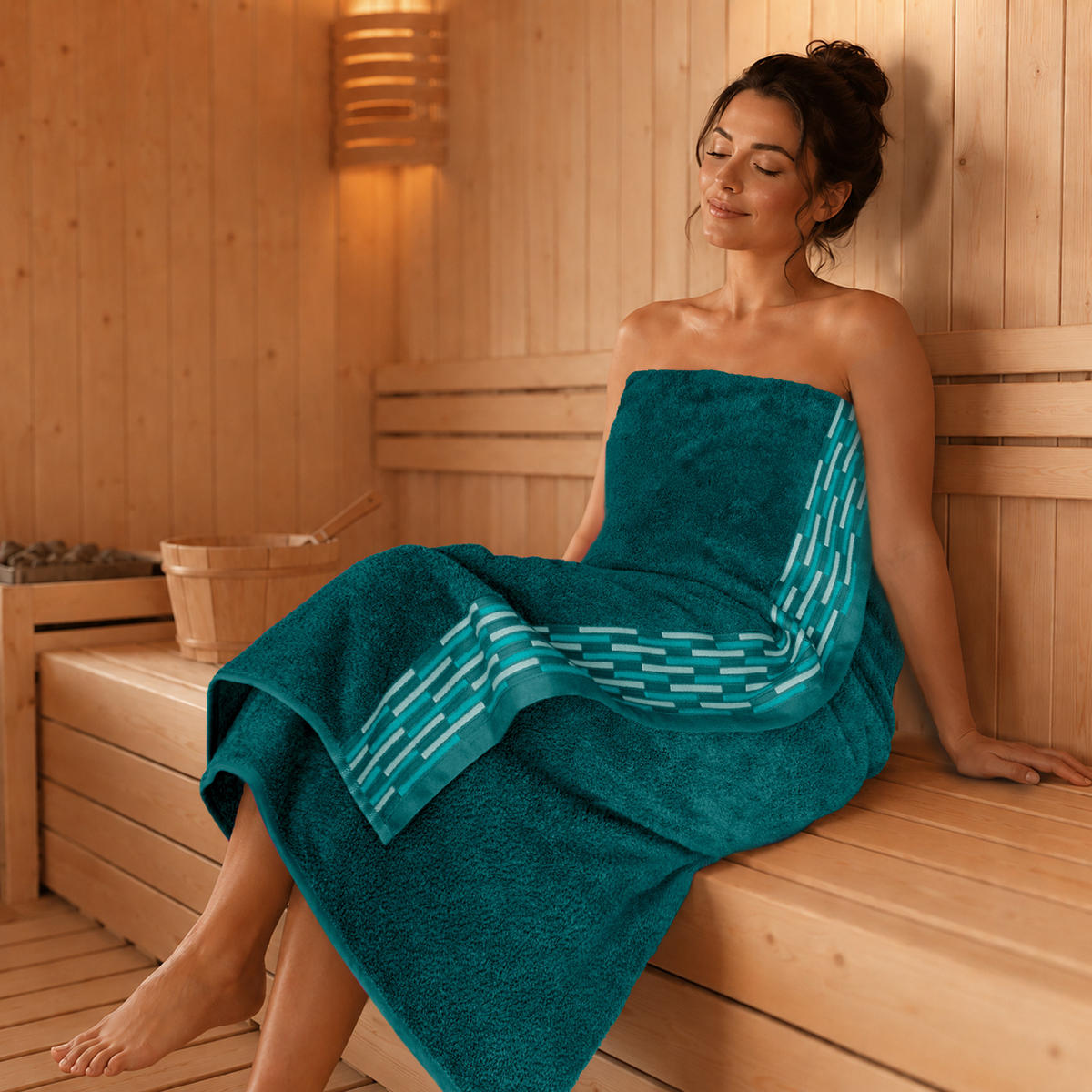 SAUNATUCH Lugano Opal Grün 80x200 cm - Opal, Textil (80/200cm) - Lashuma