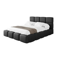 POLSTERBETT mit Bettkasten und Lattenrost, Bett mit Matratze H3/H4, Kopfteil, Boxbett, Doppelbett mit Stauraum - NATA 120x200 Schwarz - Schwarz, Holzwerkstoff/Textil (120/200cm) - ALTDECOR