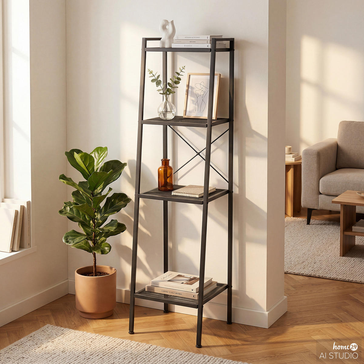 REGAL - Eisen - Schwarz, Metall (40/147/35cm) - home24