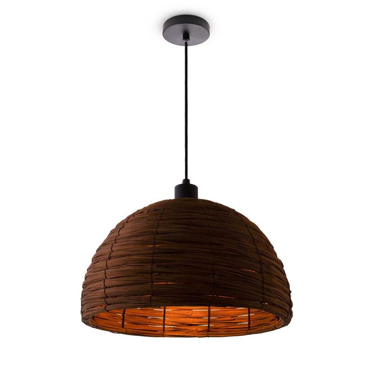 PENDELLEUCHTE Hugo Pd1 Gogo - Dunkelbraun/Schwarz, Metall (36/36/25.5cm) - Paco Home