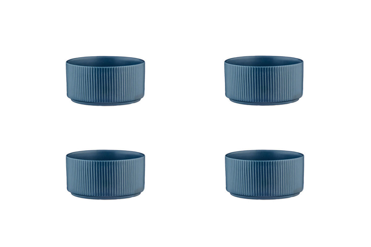 SCHALEN Scandi Ø12cm - 4er-Set - Marineblau - Blau, Keramik (12cm) - Björn