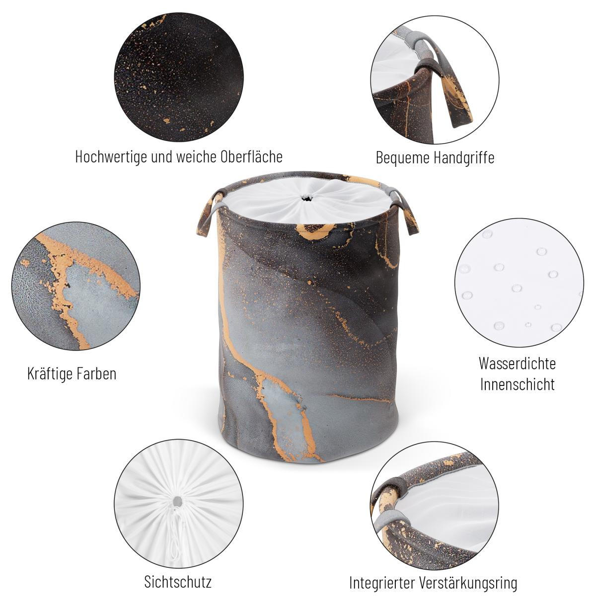 WÄSCHEKORB Marmor Abstrakt - Grau, Textil (37/55/55cm) - Sanilo