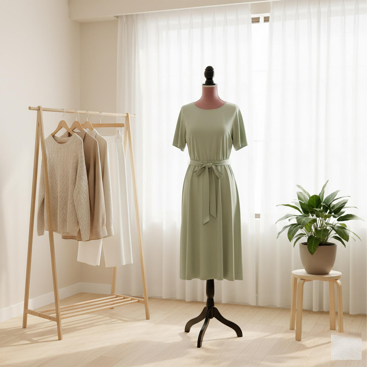 ŠICÍ panna - růžová, dřevo/textil (41/167/34cm) - Relaxdays