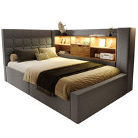 POLSTERBETT 90/190 cm Grau aus Leinen mit Stauraum - Grau, Textil (90/190cm) - OKMYHOME