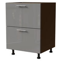 SCHUBLADENUNTERSCHRANK Essen D2A/60/1A Grau Hochglanz / Lava Matt 60 / 50 / 82cm - Dunkelgrau/Grau, Holz/Holzwerkstoff (60/82/50cm) - Feldmann-Wohnen