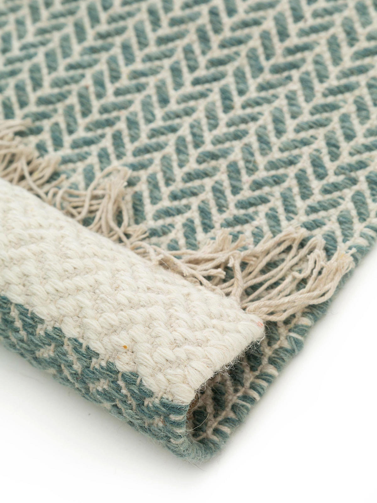 WOLLTEPPICH-LÄUFER Kim Mint 80x250 cm - Mintgrün, Textil (80/250cm) - benuta Pure