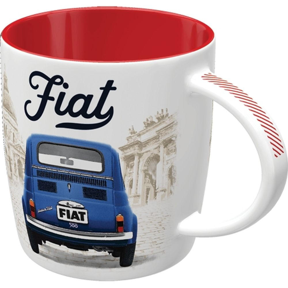 KAFFEETASSE 330 ml Fiat 500 Enjoy The Good Times - Multicolor, Keramik (0.33L) - Nostalgic-Art