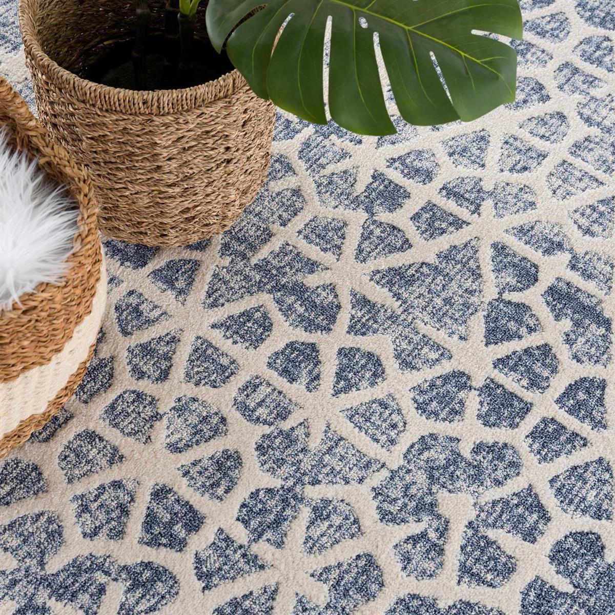 KURZFLOR-TEPPICH Art 1271 Blau 80x150 cm - Blau, Textil (80/150cm) - carpet city