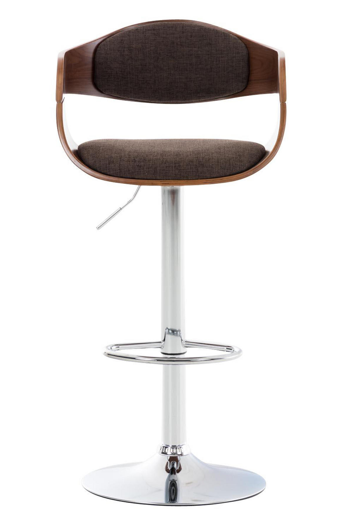 BARHOCKER 2er Set Stoff walnuss/braun - Chromfarben/Walnussfarben, Textil/Metall (50/88/48cm) - CLP