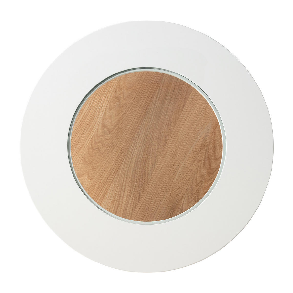 COUCHTISCH - Metall - Weiß / Eiche Dekor - Eichefarben/Weiß, Holzwerkstoff/Metall (80/80/40cm) - home24