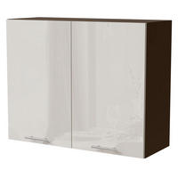 KÜCHENHÄNGESCHRANK Brerra W3/90 Lava / RAL 9001 creme Hochglanz 90 / 32,5 / 72cm - Dunkelgrau/Creme, Holz/Holzwerkstoff (90/72/32.5cm) - Feldmann-Wohnen