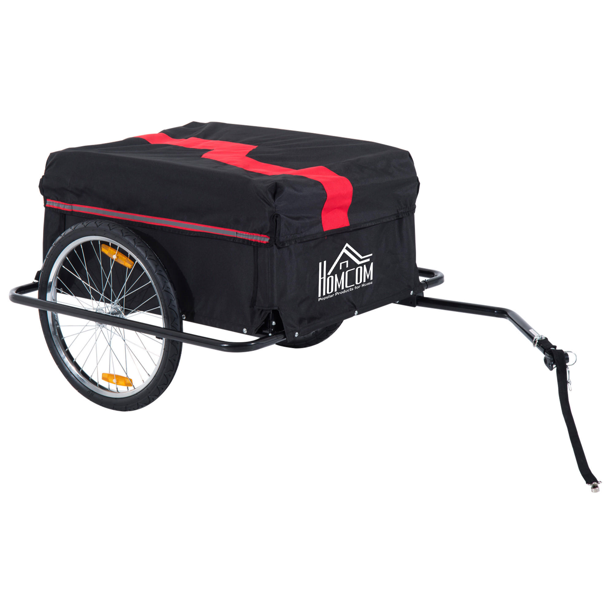 FAHRRADANHÄNGER, Stahlrohr, Schwarz, 140L x 88B x 60H cm - Schwarz, Metall (61/38/845cm) - HOMCOM