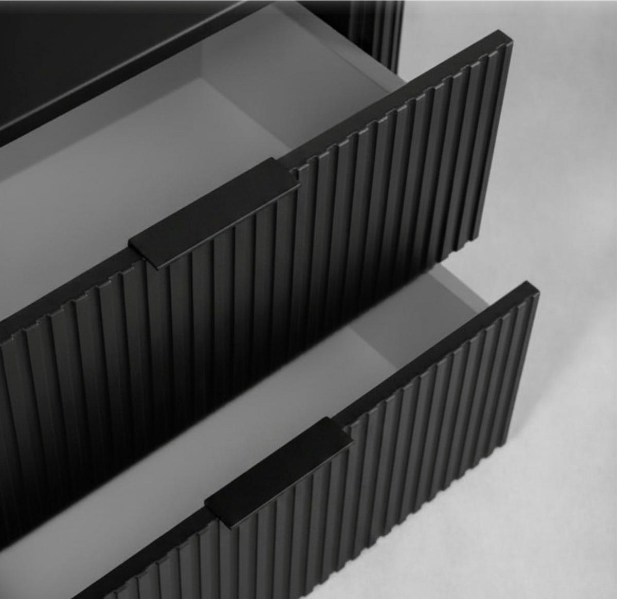 BADEZIMMERSCHRANK : Farbe Schwarz, Griff schwarz, Füße schwarz, 60 x 41,5 x 66,7 cm - Schwarz, Holzwerkstoff (60/66.7/41.5cm) - 3XE LIVING