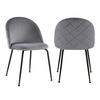 STUHL 2er-Set - Samt & Schwarzer Edelstahl - Grau - MELBOURNE - Grau, Textil (50/77/55cm) - Vente-Unique