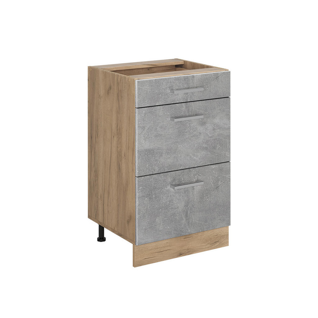 DULAP DE BAZĂ DE BUCĂTĂRIE R-Line, beton/Stejar auriu, 50 cm fără blat de lucru DULAP DE BAZĂ DE BUCĂTĂRIE R-Line, beton/Stejar auriu, 50 cm fără blat de lucru