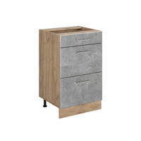 DULAP DE BAZĂ DE BUCĂTĂRIE R-Line, beton/Stejar auriu, 50 cm fără blat de lucru - stejar miere/gri, compozit lemnos (50/81.6/46cm) - Vicco
