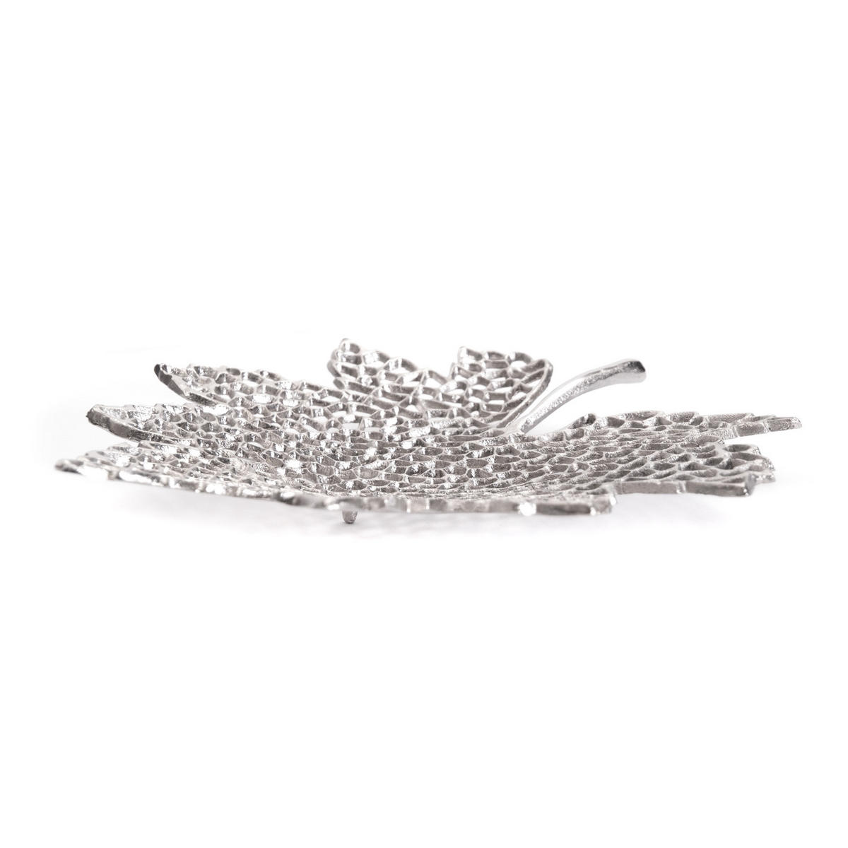 DEKO-SCHALE Leaf 40 Metall Silber - Silberfarben, Metall (36cm) - DESIGN DELIGHTS