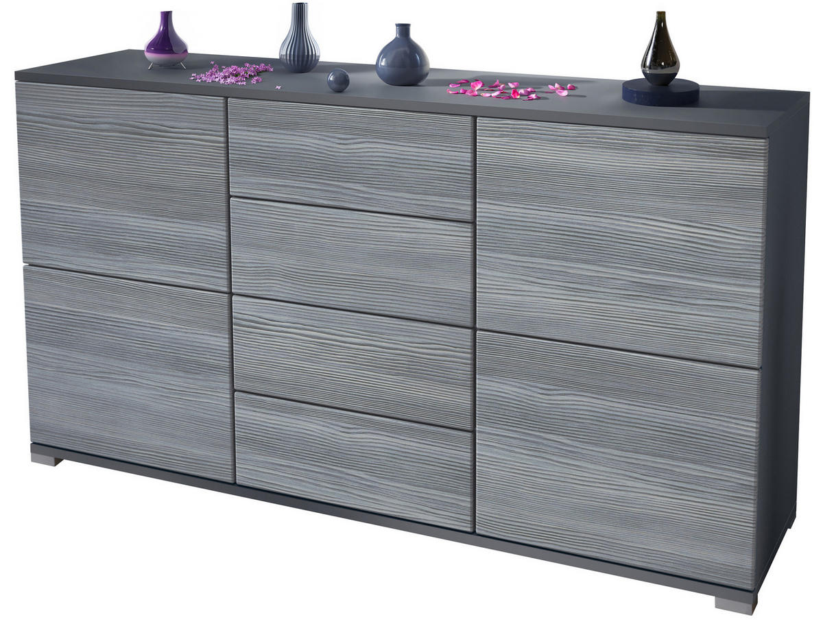 SIDEBOARD Rova Avola-Anthrazit - Anthrazit, Holzwerkstoff (138.5/75.5/35cm) - Vladon