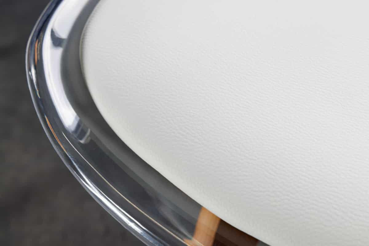 STUHL SCANDINAVIA MEISTERSTÜCK Kunstleder Weiß 80 cm - Transparent/Braun, Holz/Kunststoff (47/81/53cm) - riess-ambiente