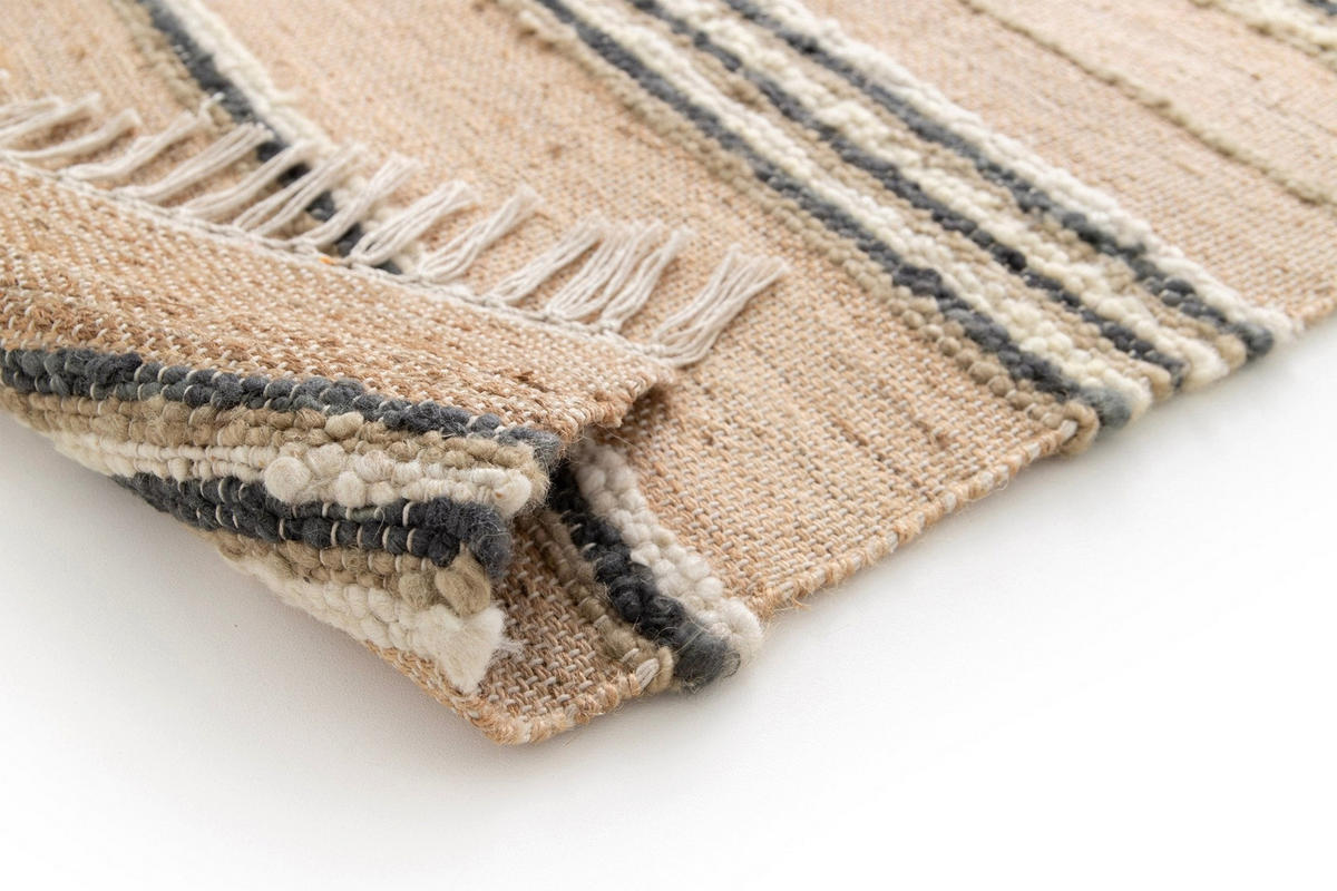 TEPPICH handgefertigt Naturmaterialien beige - Beige, Textil (160/230cm) - AFK Living