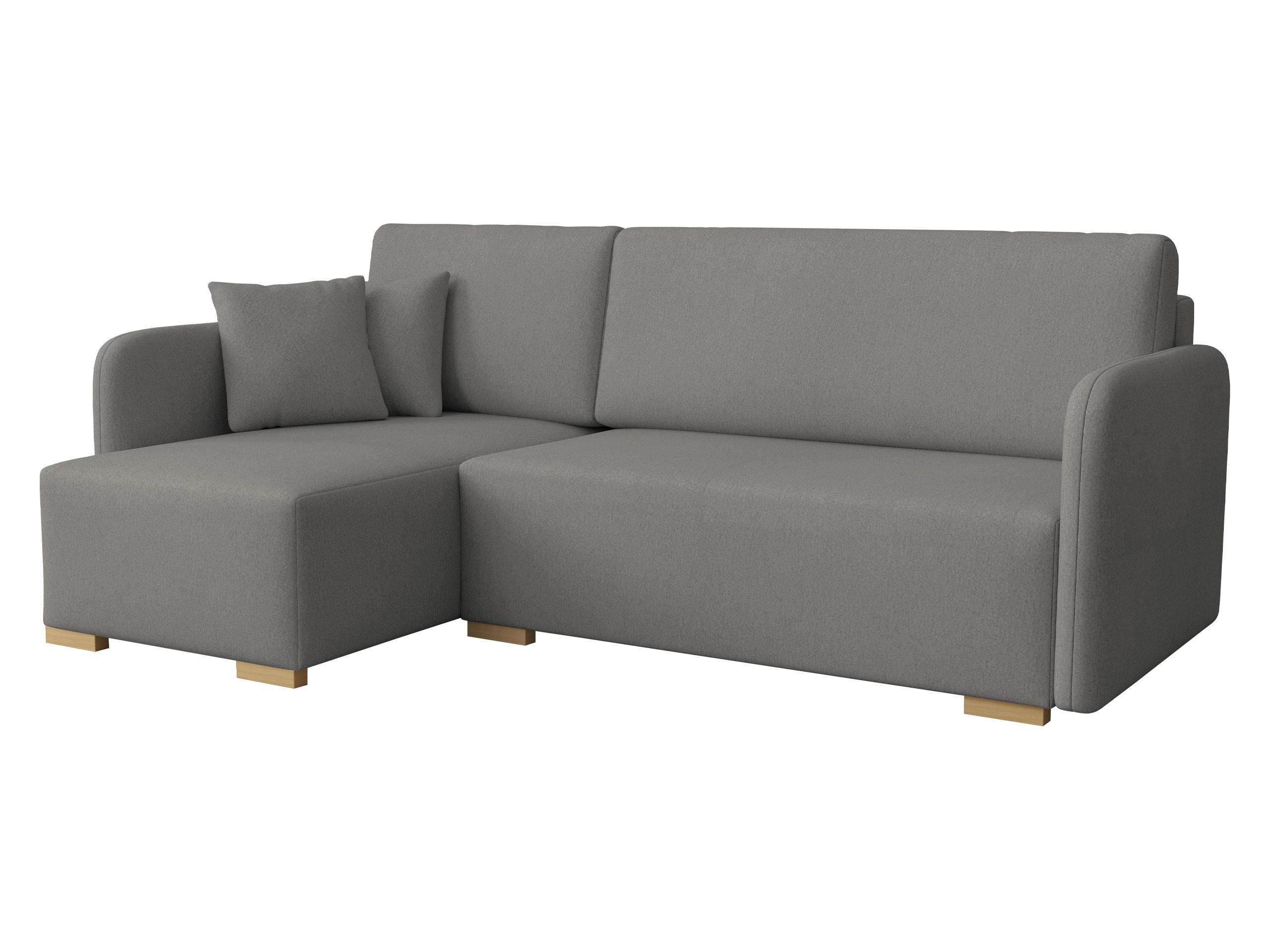 ECKSOFA Como L - Dunkelgrau/Naturfarben, Holz/Textil (220/140cm) - MIRJAN24