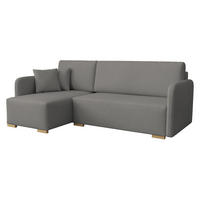 ECKSOFA Como L - Dunkelgrau/Naturfarben, Holz/Textil (220/140cm) - MIRJAN24