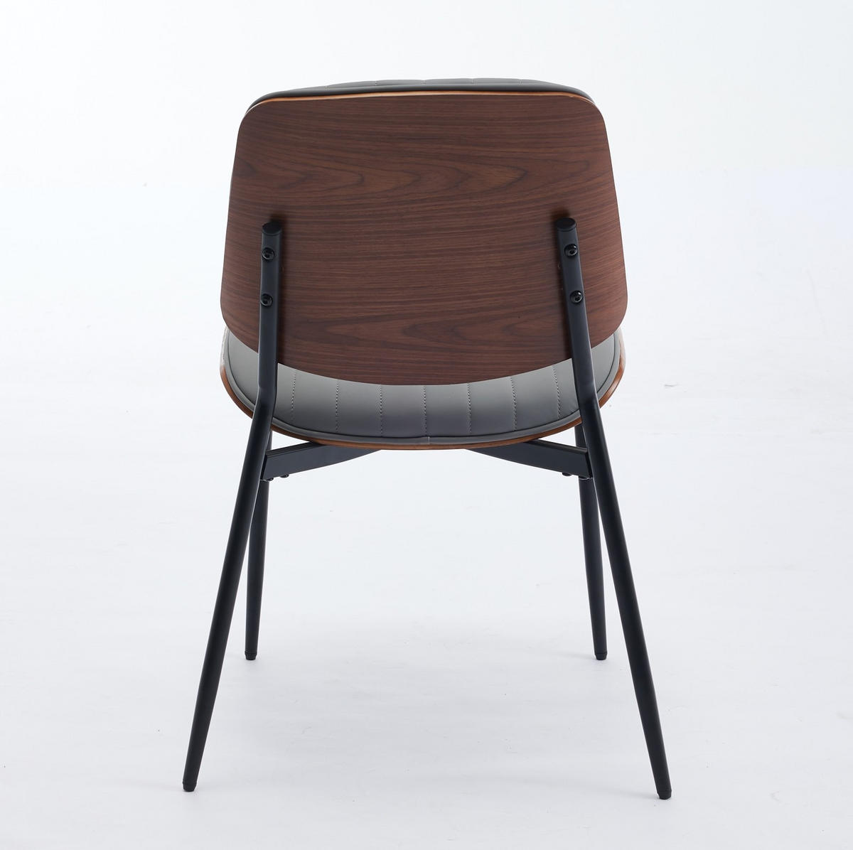 ESSZIMMERSTUHL im Mid-Century-Stil PU-Leder Grau - Grau, Metall (48.3/83.3/57.4cm) - Meubliv