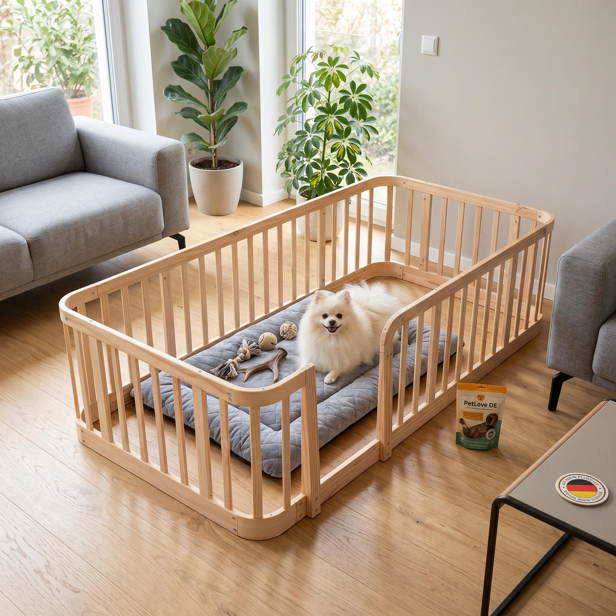 BODENBETT 90/200 cm DE-33064 modular und sicher Natur - Naturfarben, Holzwerkstoff (90/200cm) - ComfortXL