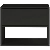 NACHTTISCH hängend Framme Schwarz mit Fach, 50 cm - Schwarz, Holzwerkstoff (50/40/36cm) - Selsey