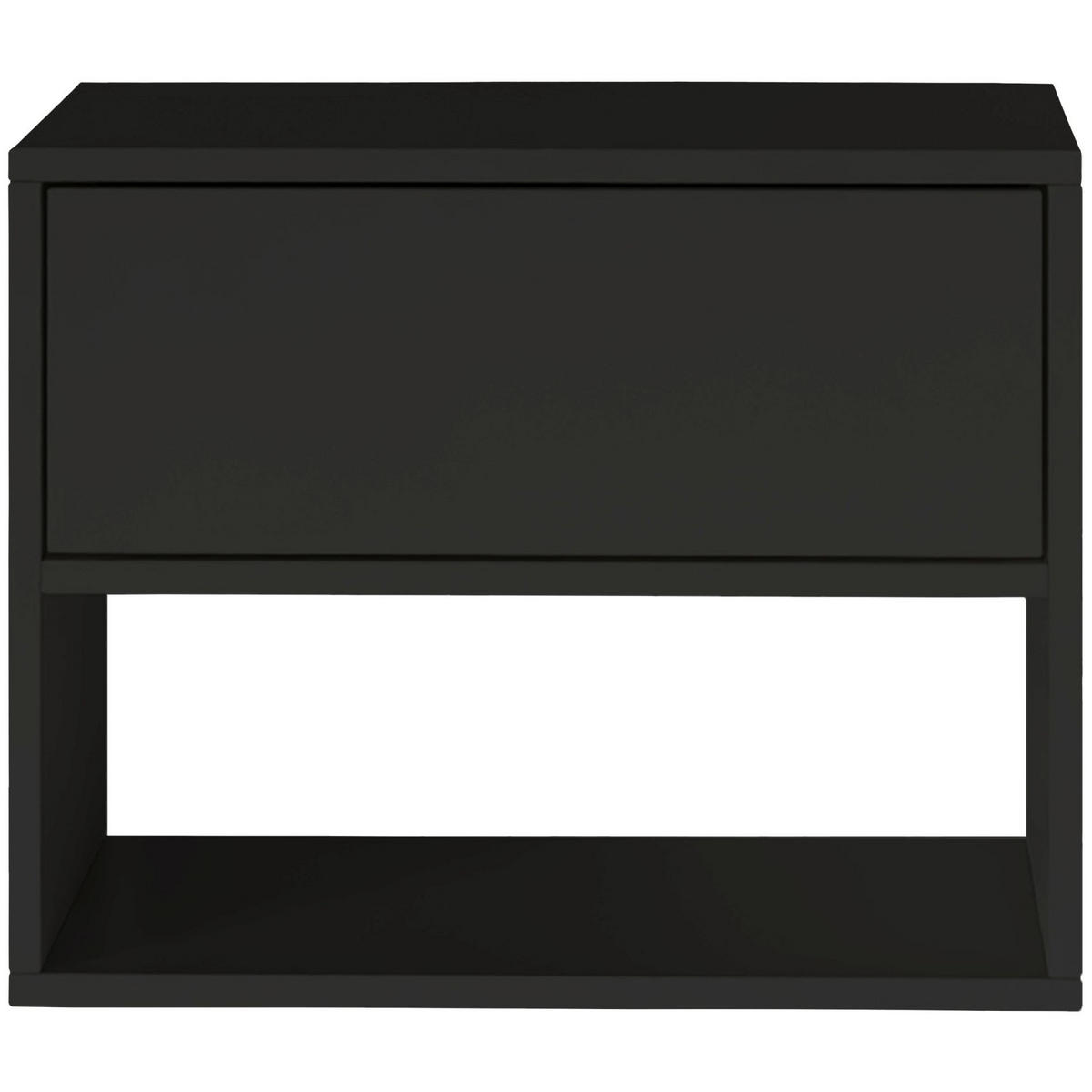 NACHTTISCH hängend Framme Schwarz mit Fach, 50 cm - Schwarz, Holzwerkstoff (50/40/36cm) - Selsey