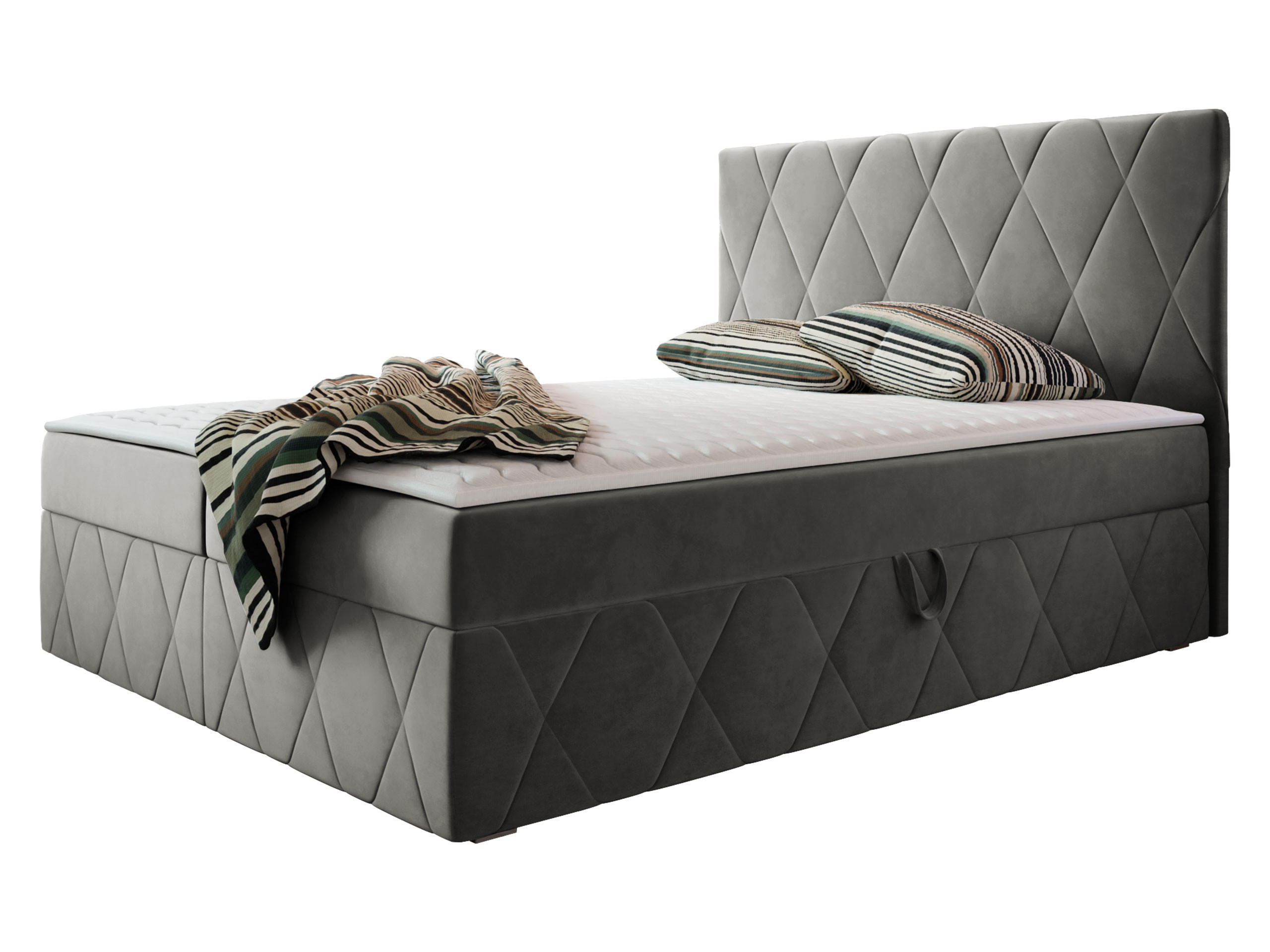 Mirjan24 Boxbett Grau 140x200 cm